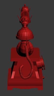 Antique Telephone Low-poly 3D model_9