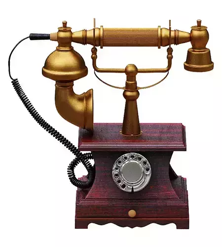 Antique Telephone Low-poly 3D model