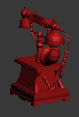 Antique Telephone Low-poly 3D model_10