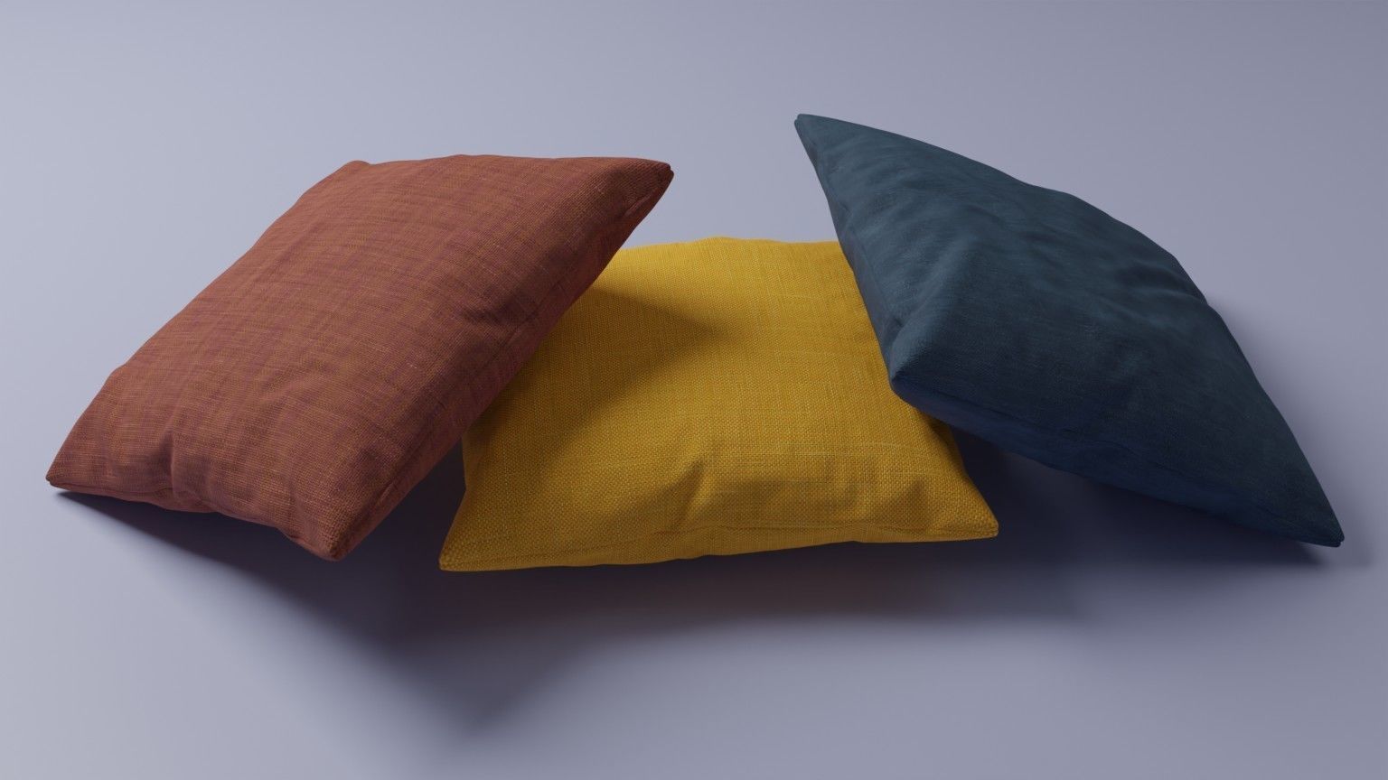 Low-poly Pillow set three pillows 3D model_3