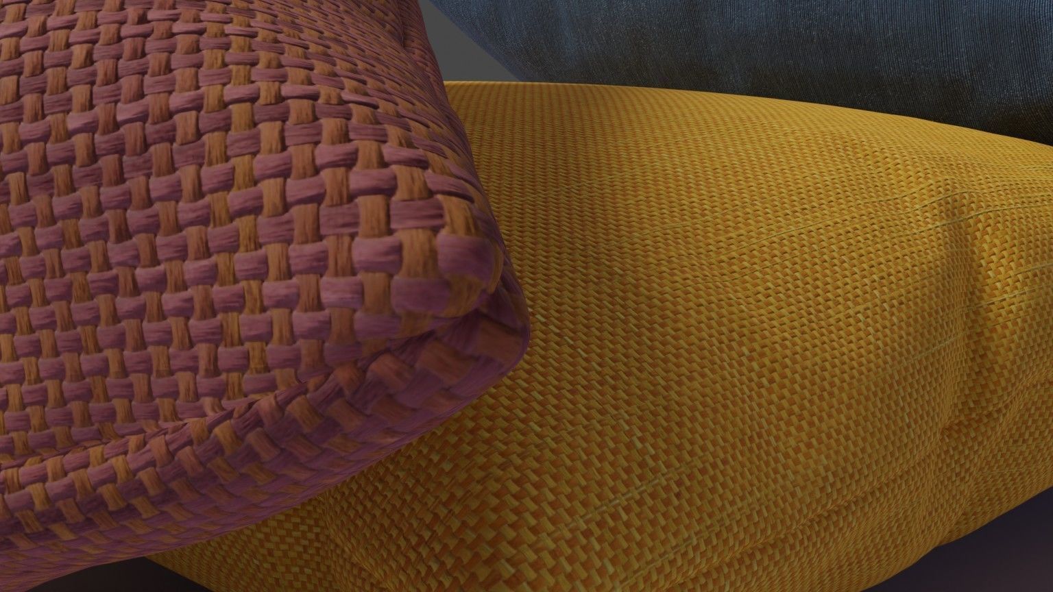 Low-poly Pillow set three pillows 3D model_5