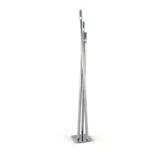 Silver Accent Floor Lamp 3D model