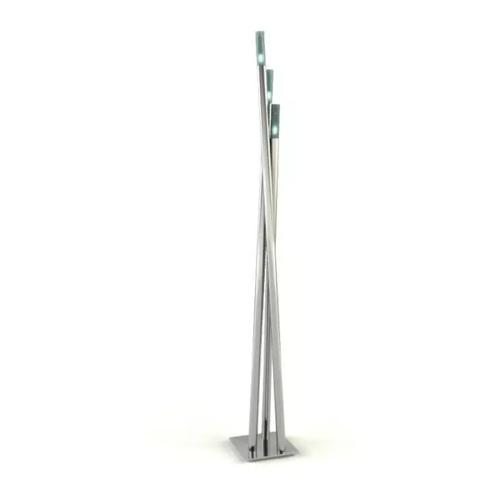 Silver Accent Floor Lamp 3D model_0