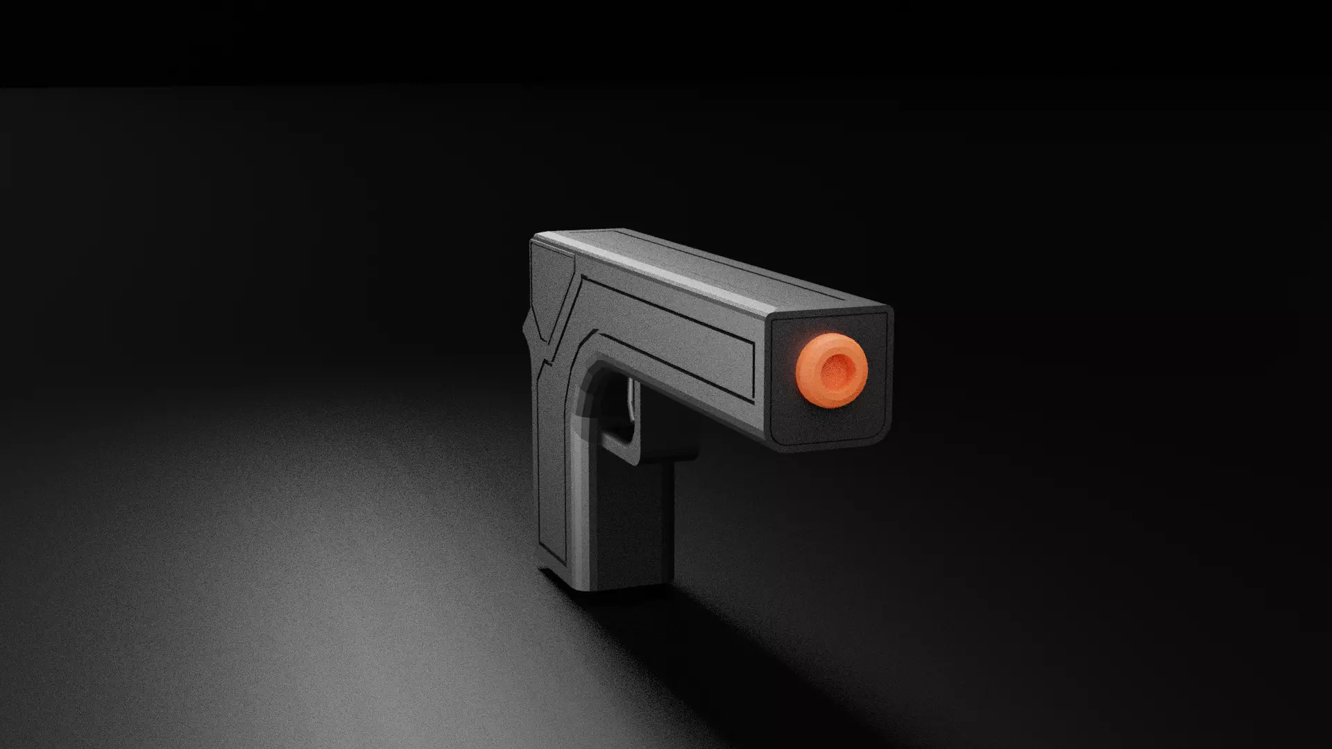 Gun 3d model orange tip Free low-poly 3D model