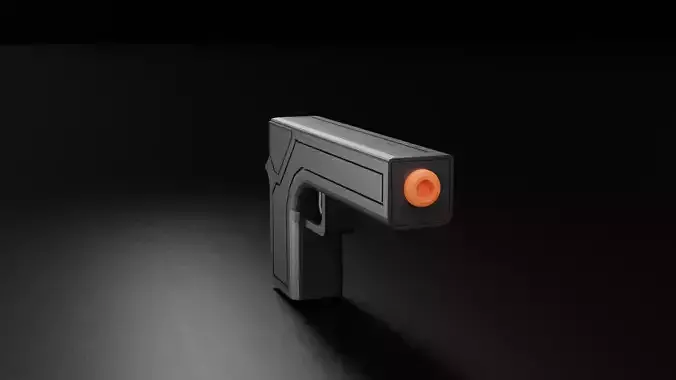 Gun 3d model orange tip