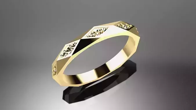 Hexagone man ring 3D print model