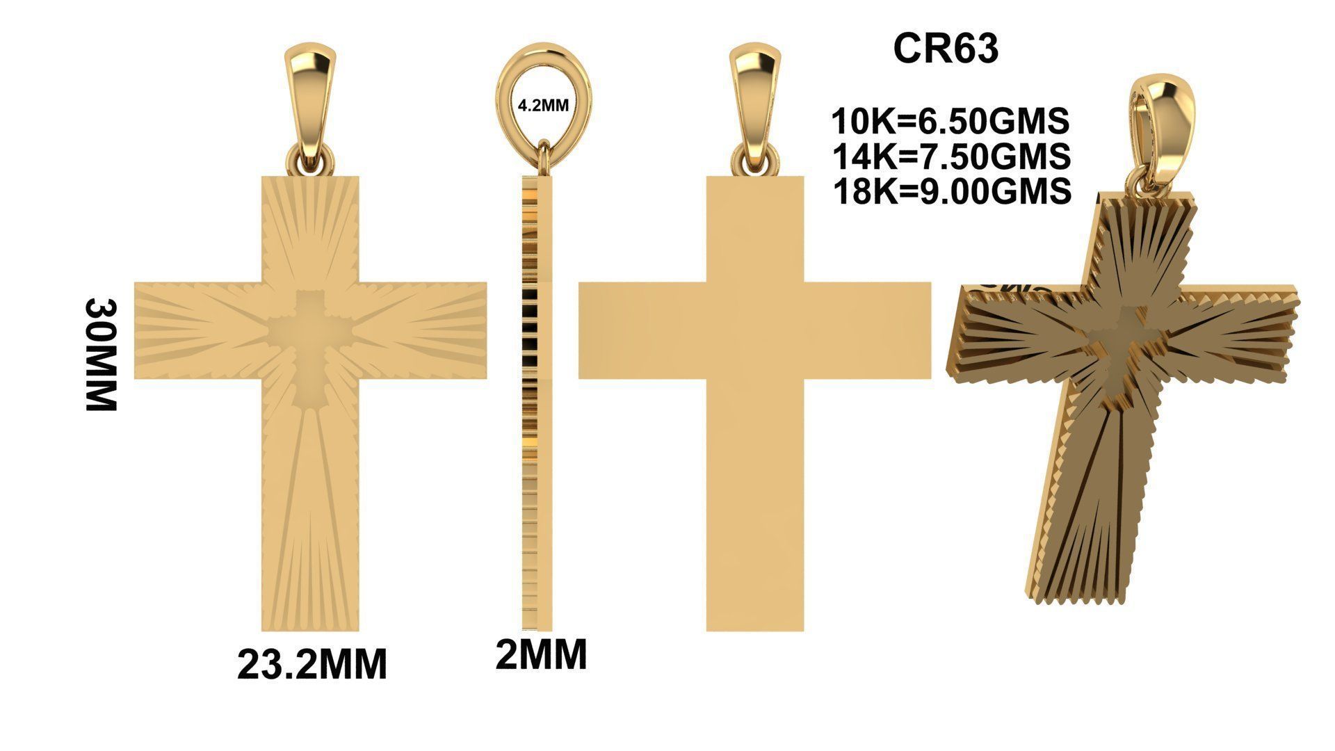 CROSS PENDANT CR63 3D print model_6