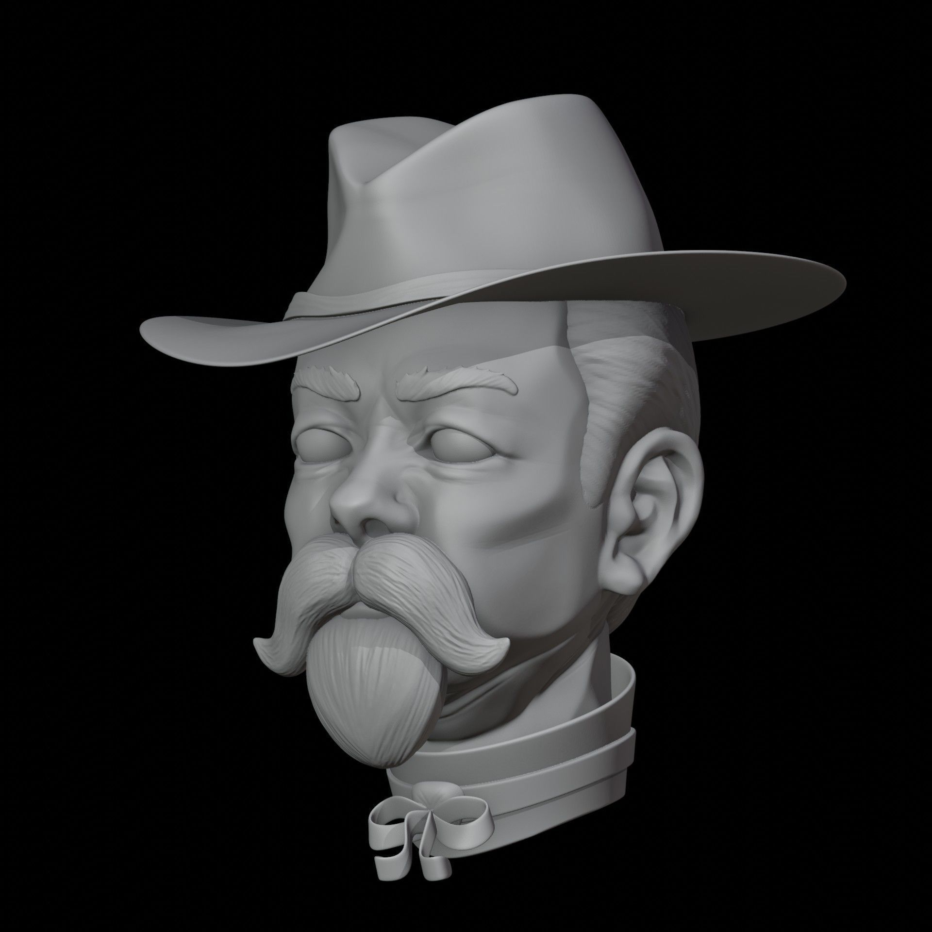 Jack Daniel Head Sculpt 3D print model_2