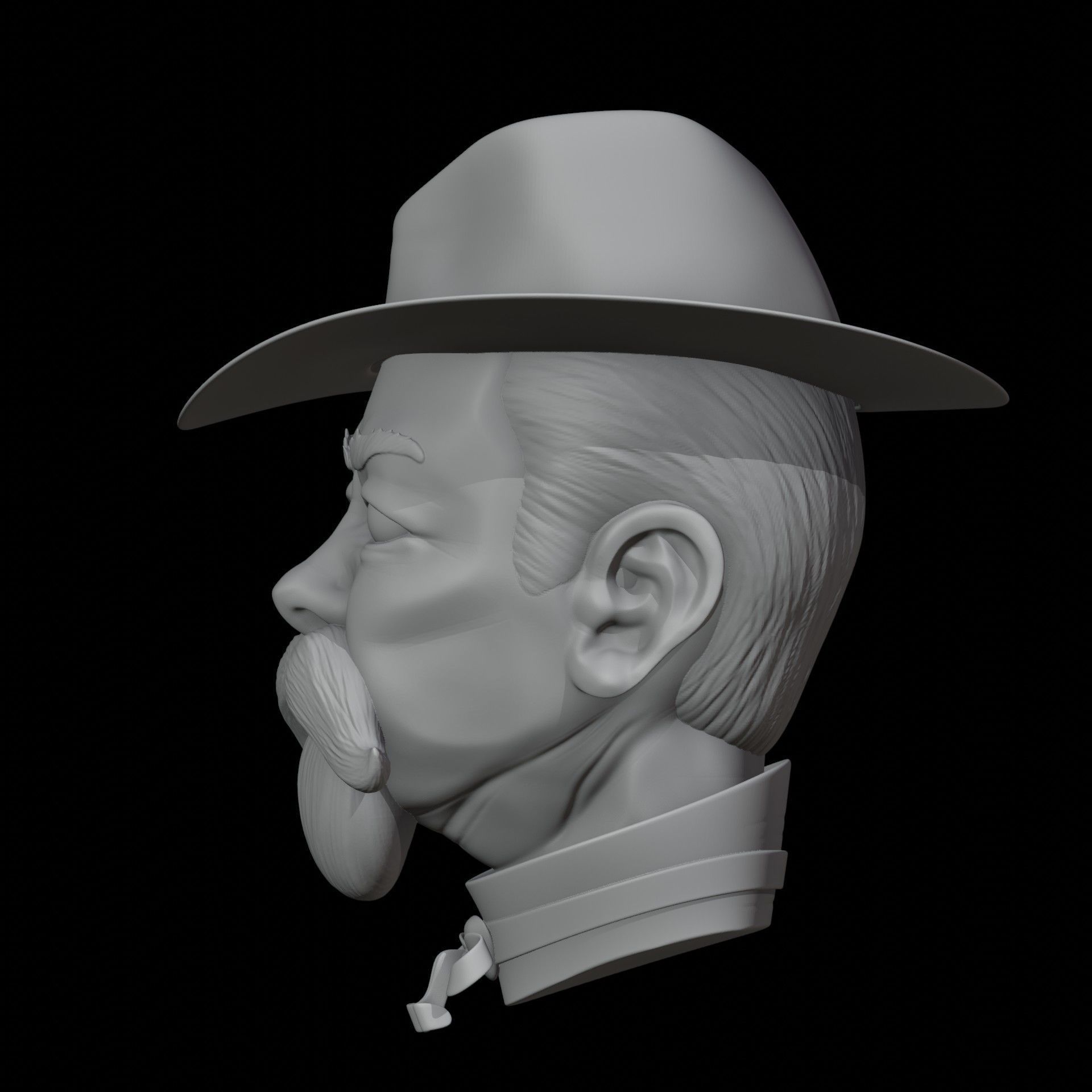 Jack Daniel Head Sculpt 3D print model_1