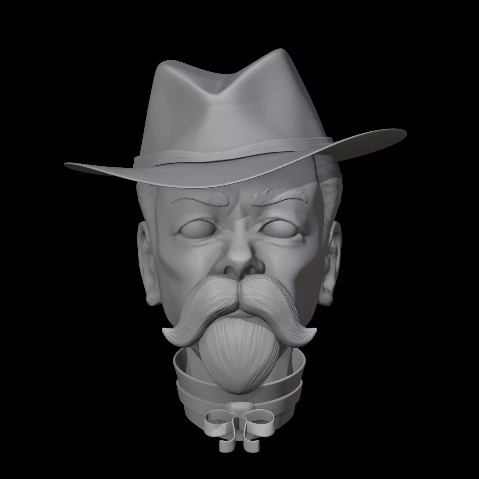 Jack Daniel Head Sculpt 3D print model_0