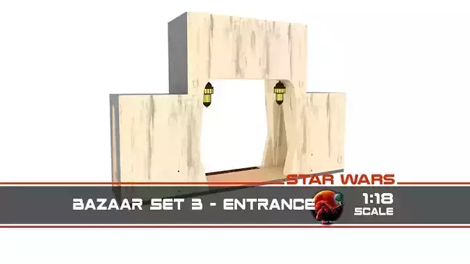 Ralph McQuarries Bazaar  - Set 3 - Entrance  1-18 scale 3D print model