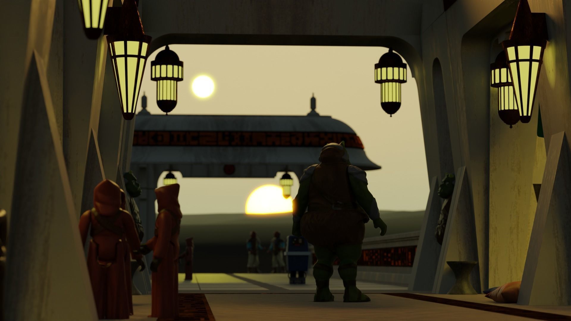 Ralph McQuarries Bazaar  - Set 3 - Entrance  1-18 scale 3D print model_4