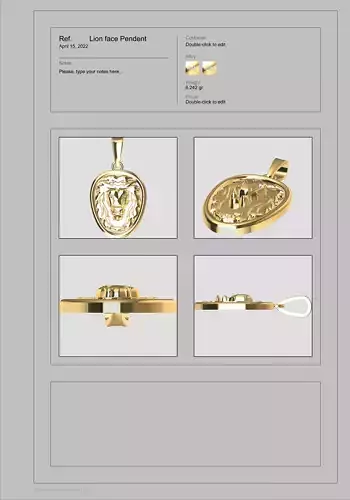 Lion Pendent 3D print model