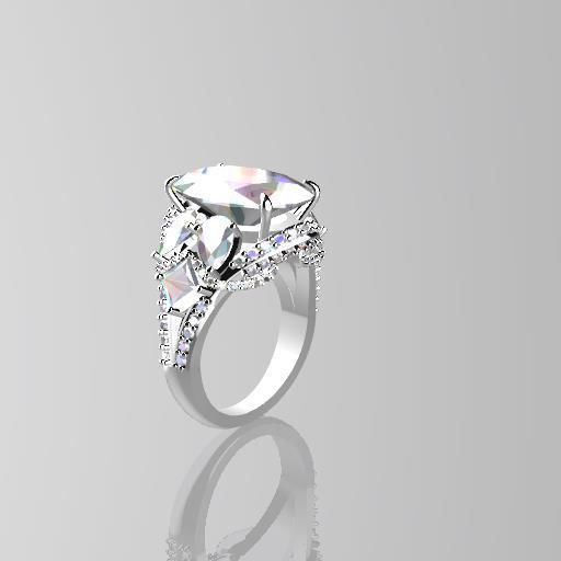 Oval Stone Ring 3D print model