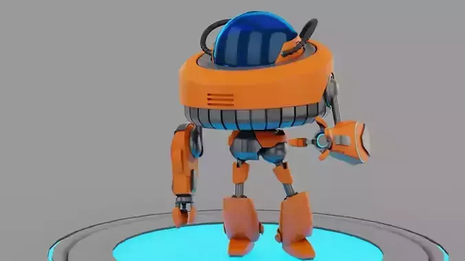 Toon Robot rigged - animated character