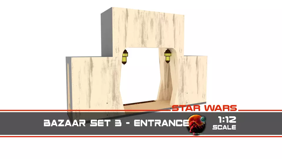 Ralph McQuarries Bazaar  - Set 3 - Entrance  1-12 scale 3D print model_0