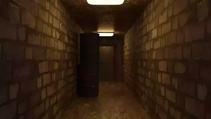 Small Spooky Rusted Hallway