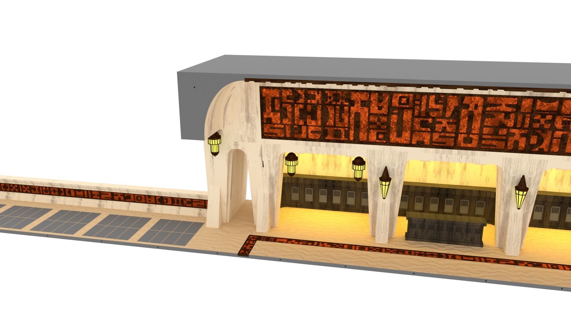 Ralph McQuarries Bazaar  - Set 3 - Entrance  1-6 scale 3D print model_15