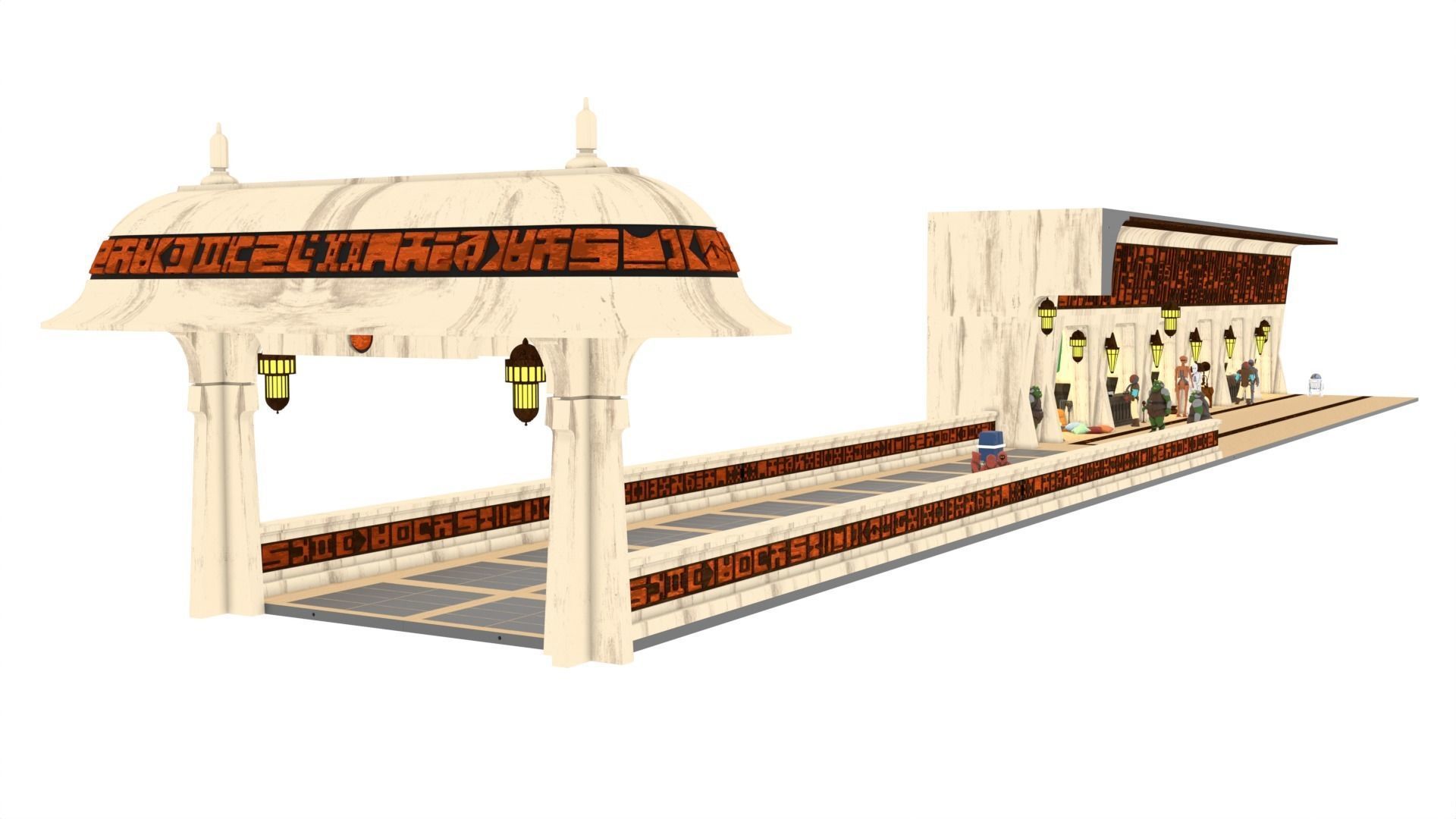 Ralph McQuarries Bazaar  - Set 3 - Entrance  1-6 scale 3D print model_14