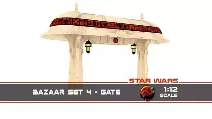 Ralph McQuarries Bazaar  - Set 4 - Gate  1-12 scale 3D print model