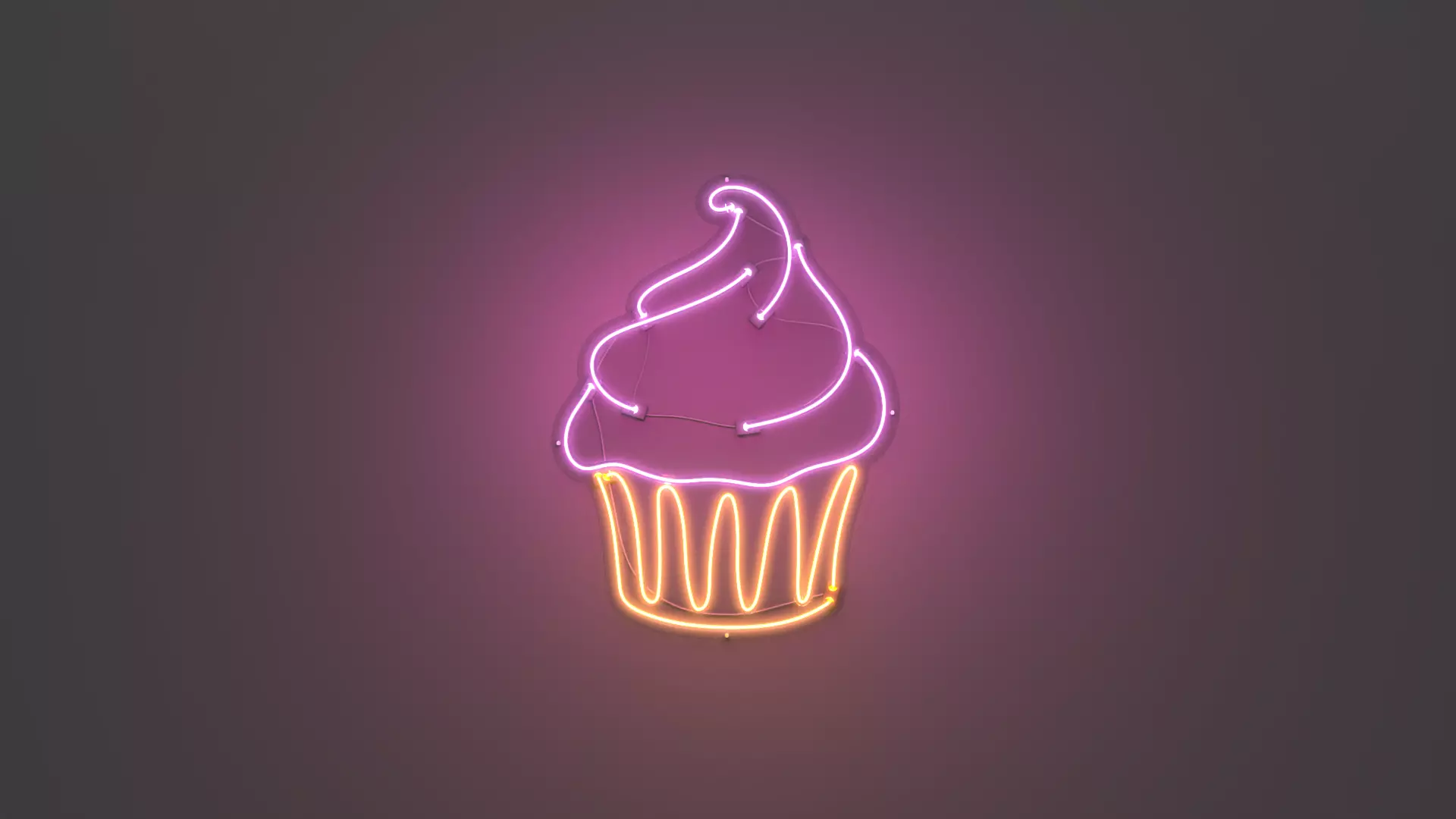 Cupcake 1 - Neon Sign 3D model