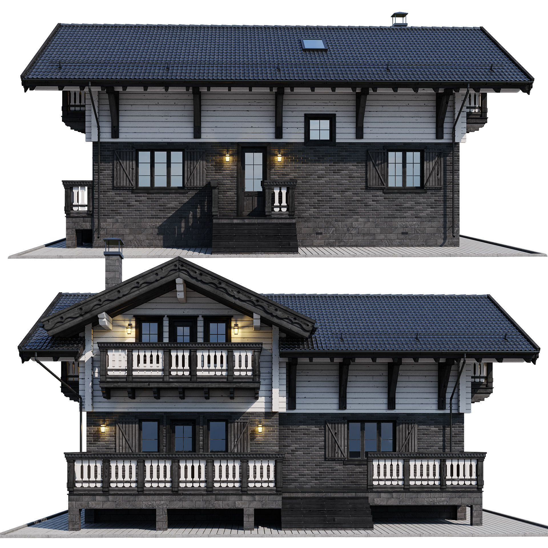 Modern house 15 3D model_2