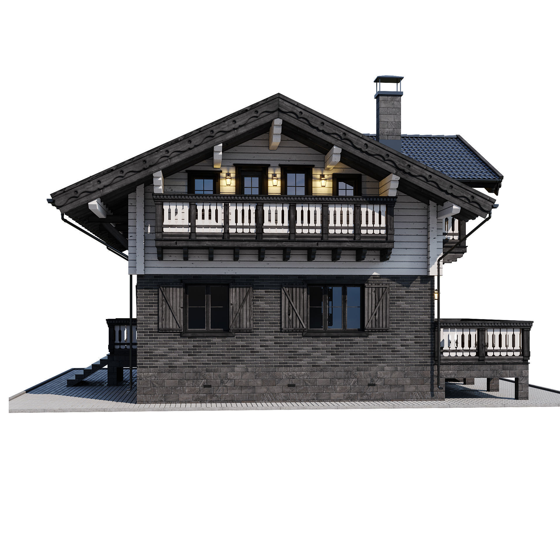 Modern house 15 3D model_3