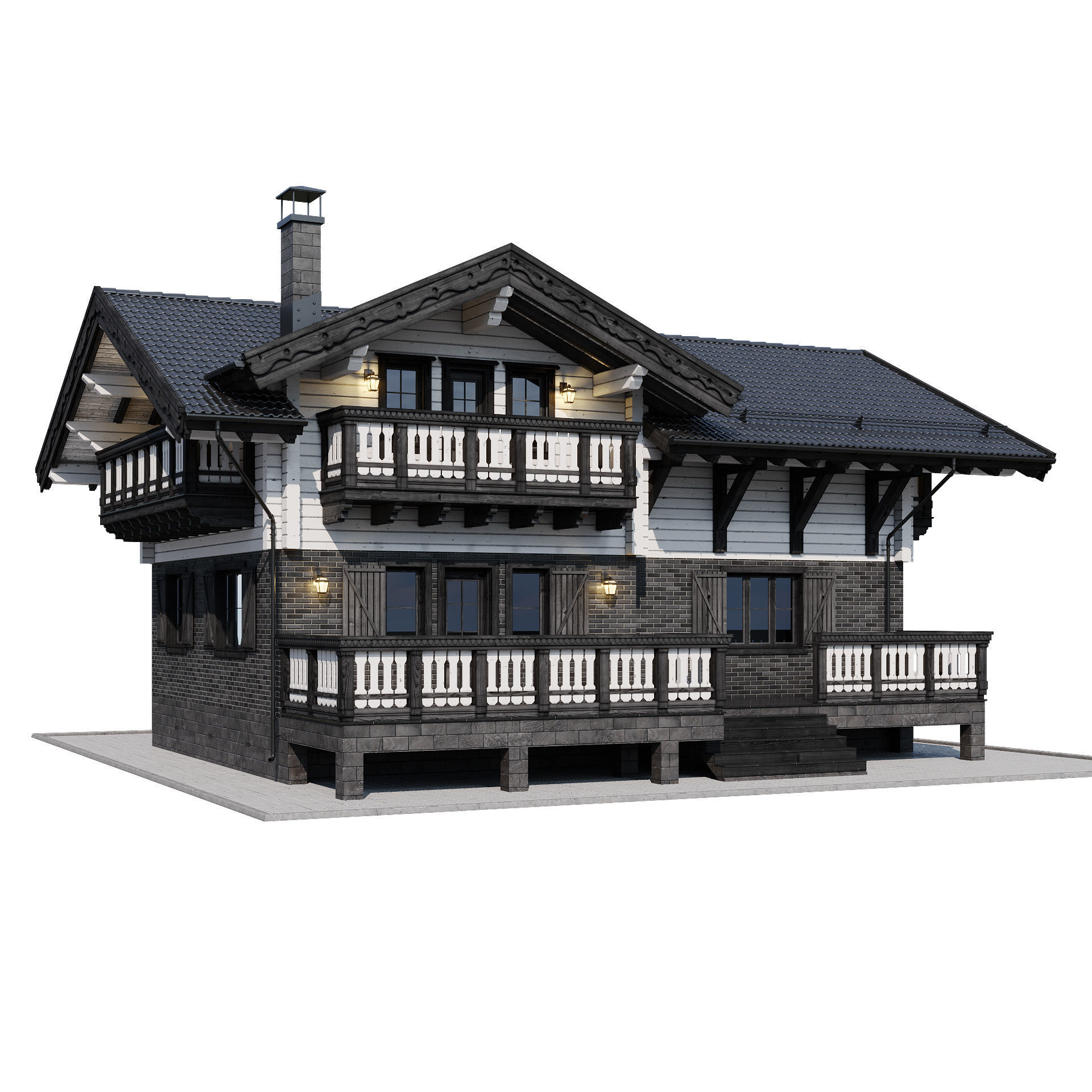 Modern house 15 3D model_7