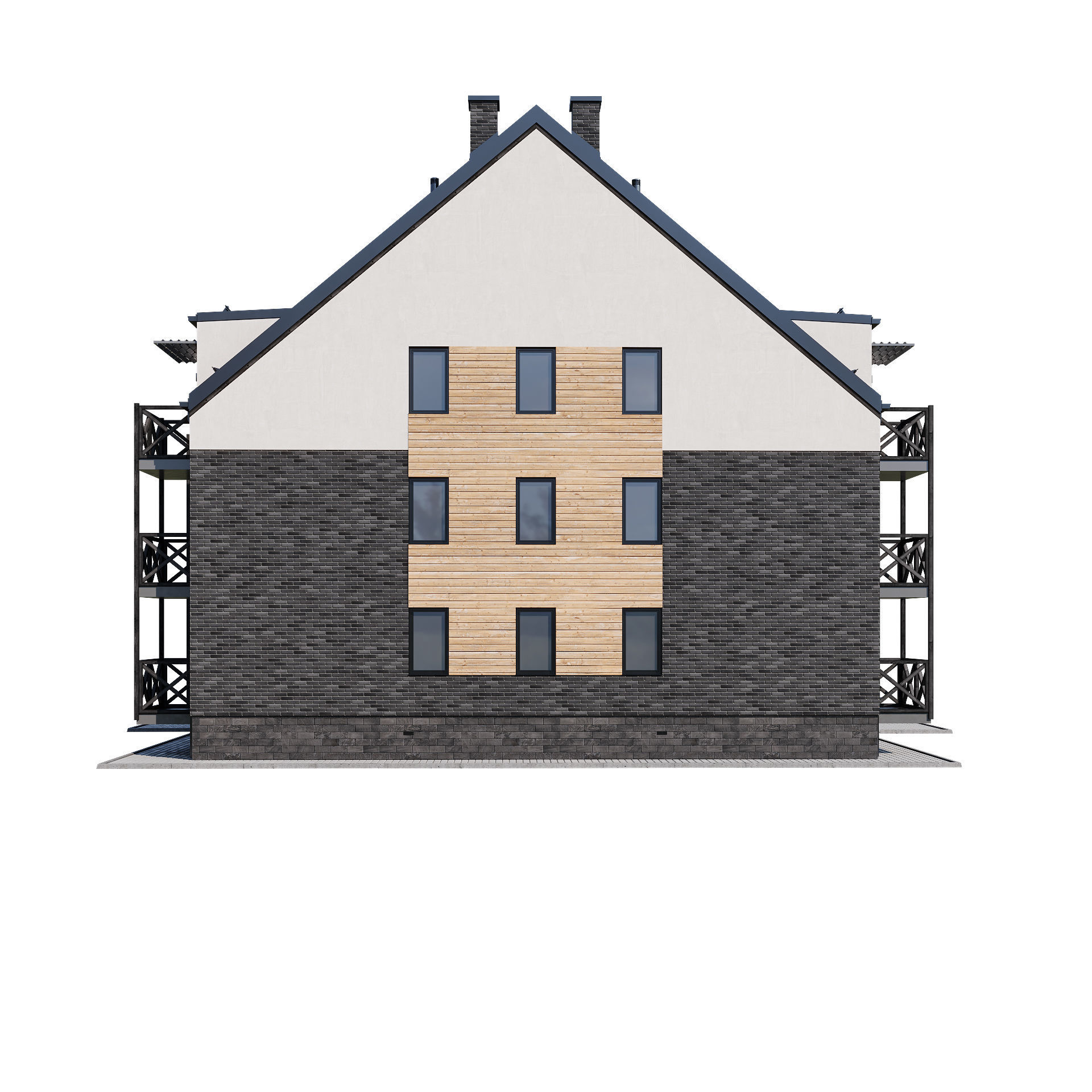 Modern house 16 3D model_3