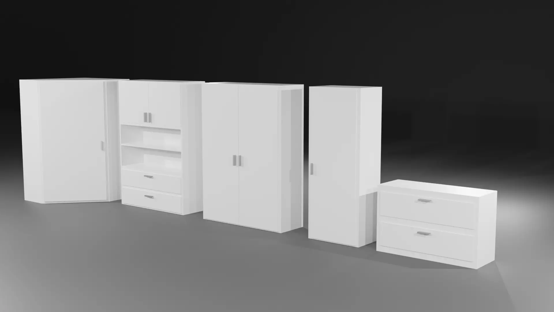 Closeth set of cupboards and drawers Free low-poly 3D model