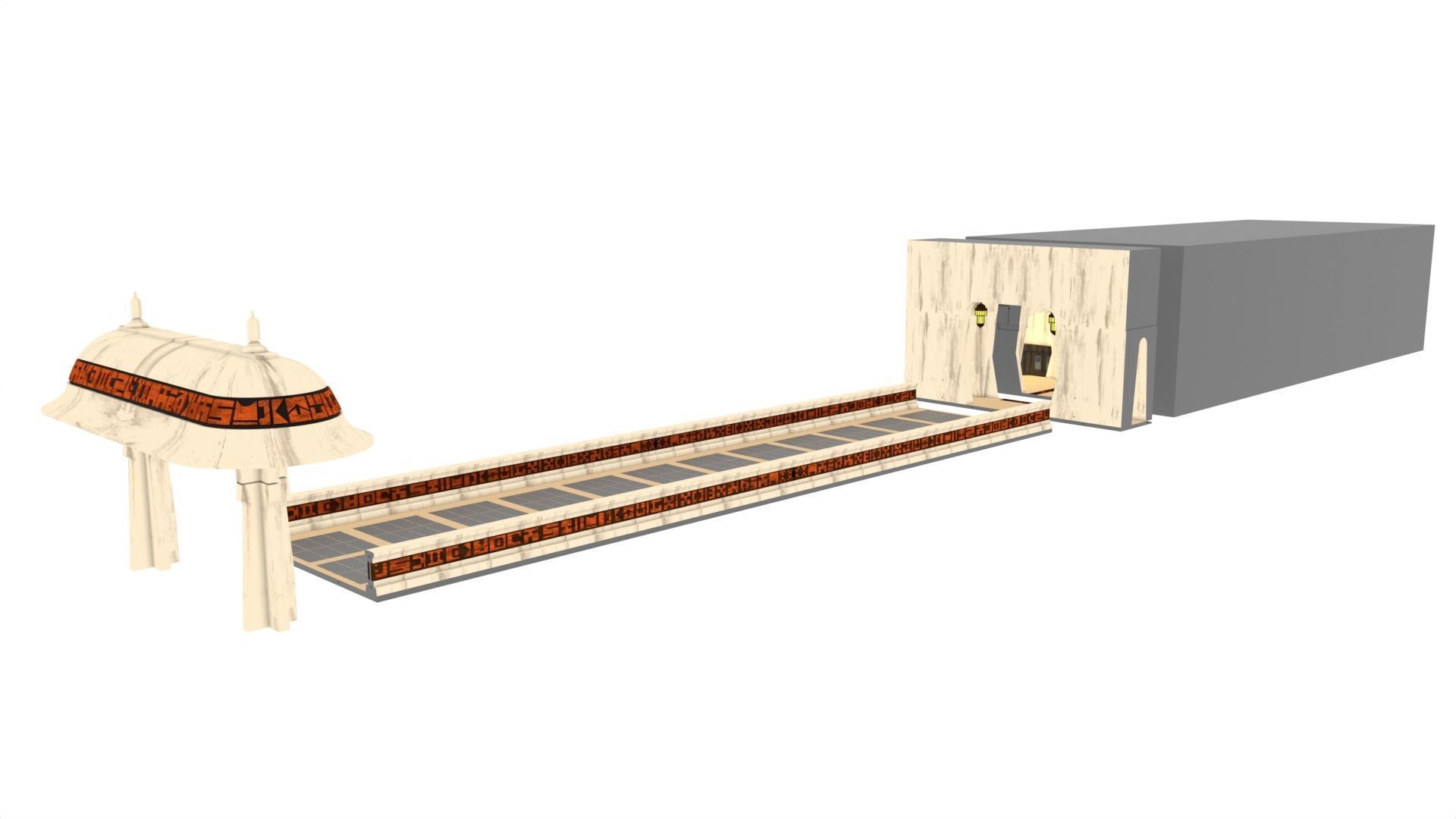 Ralph McQuarries Bazaar  - Set 4 - Gate  1-18 scale 3D print model_11