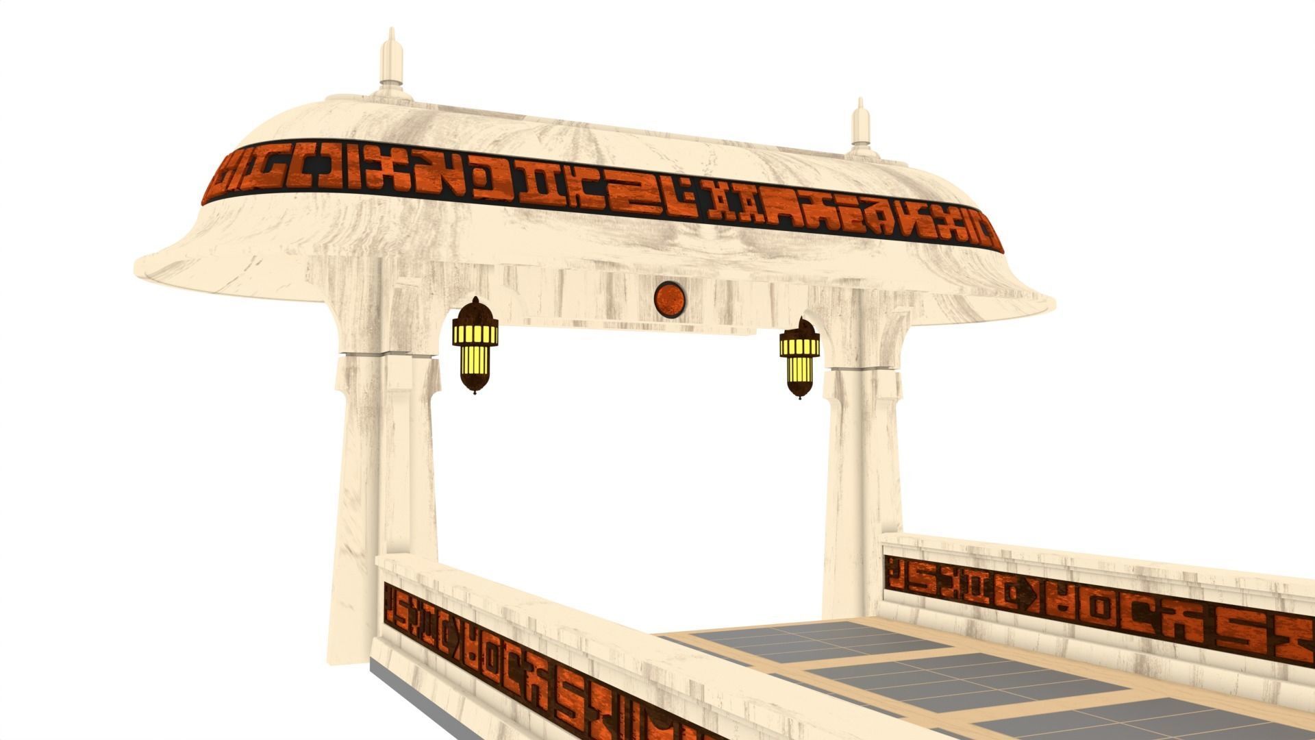 Ralph McQuarries Bazaar  - Set 4 - Gate  1-18 scale 3D print model_3