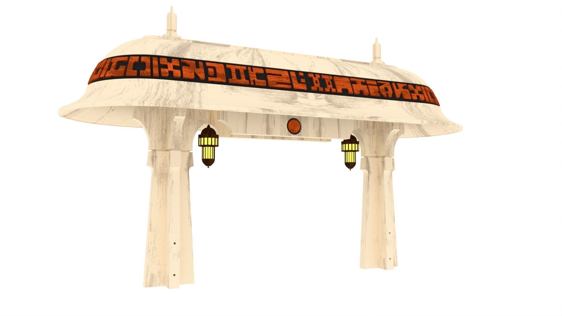 Ralph McQuarries Bazaar  - Set 4 - Gate  1-18 scale 3D print model_2