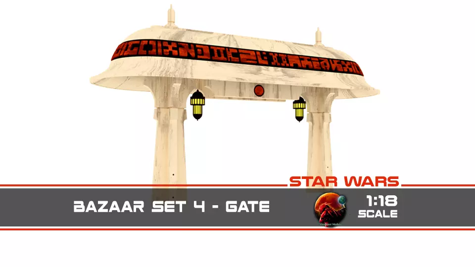 Ralph McQuarries Bazaar  - Set 4 - Gate  1-18 scale 3D print model_0