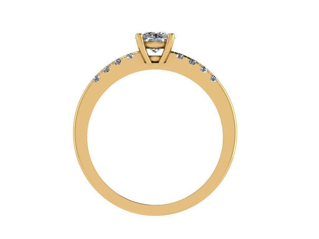 Ring082 diamond engagement ring gold 3D print model_2