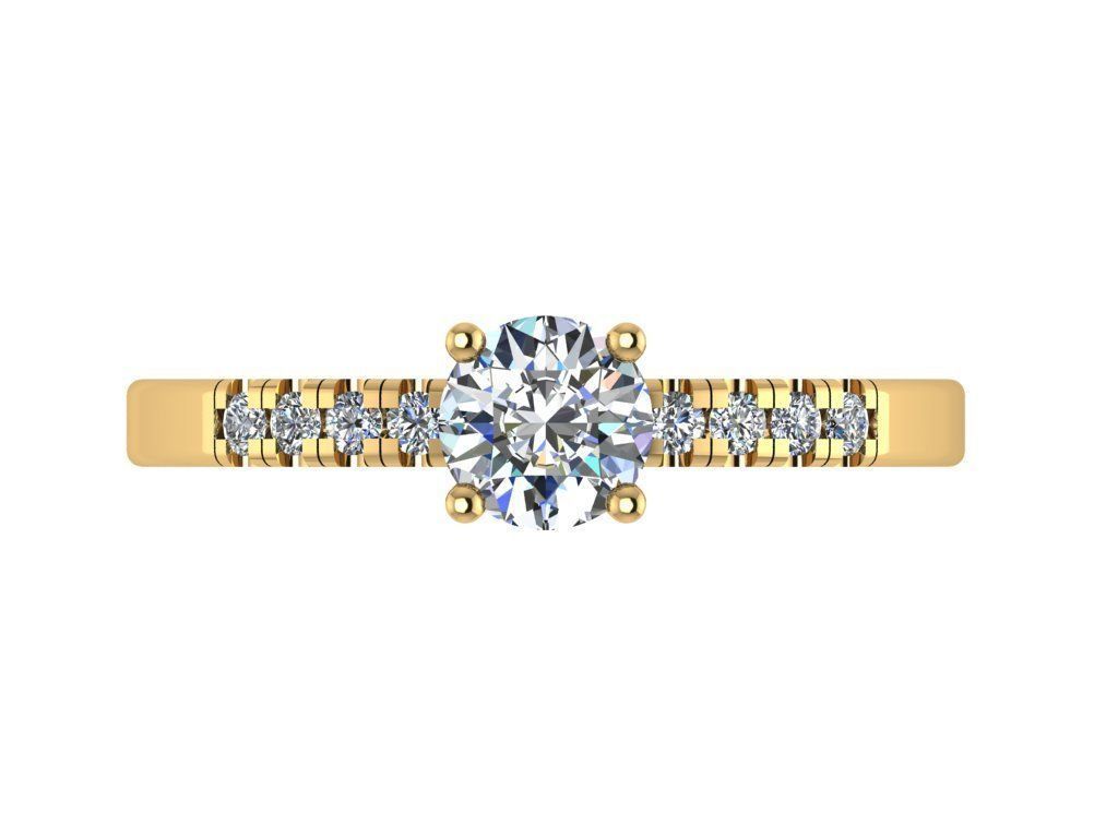 Ring082 diamond engagement ring gold 3D print model_1