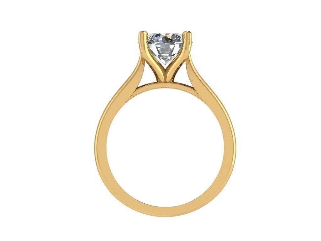 Ring084 solitaire engagement ring gold 3D print model_2