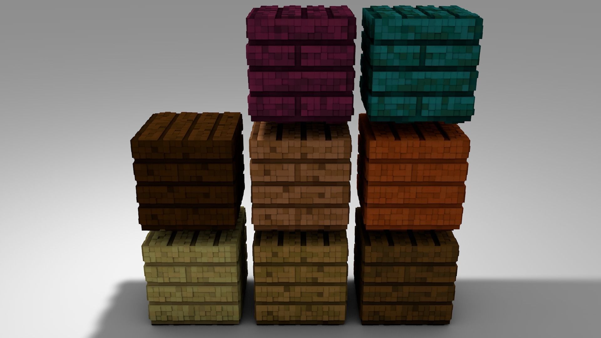 MInecrft bloks  Planks Low-poly 3D model_4