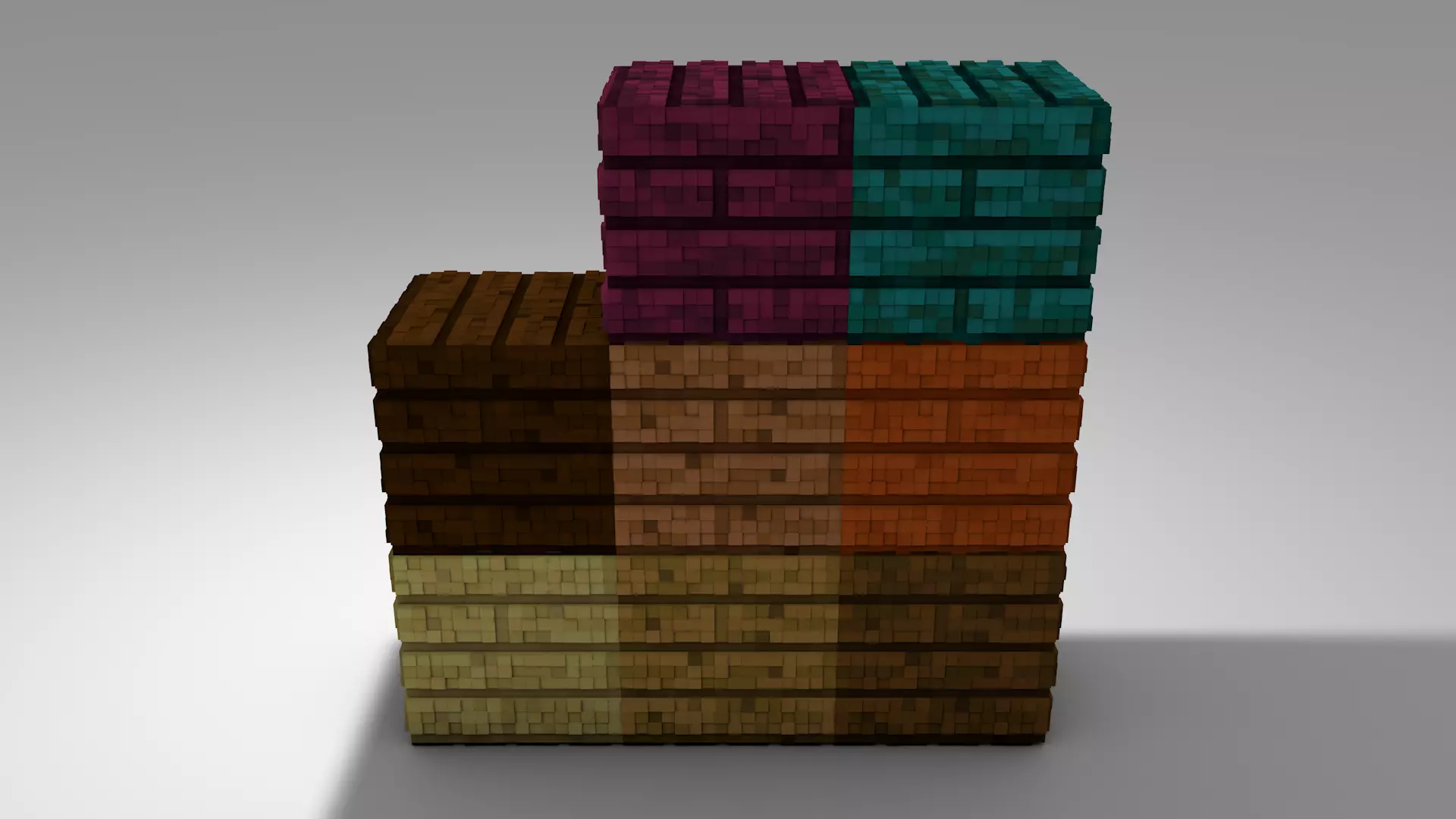 MInecrft bloks  Planks Low-poly 3D model_0