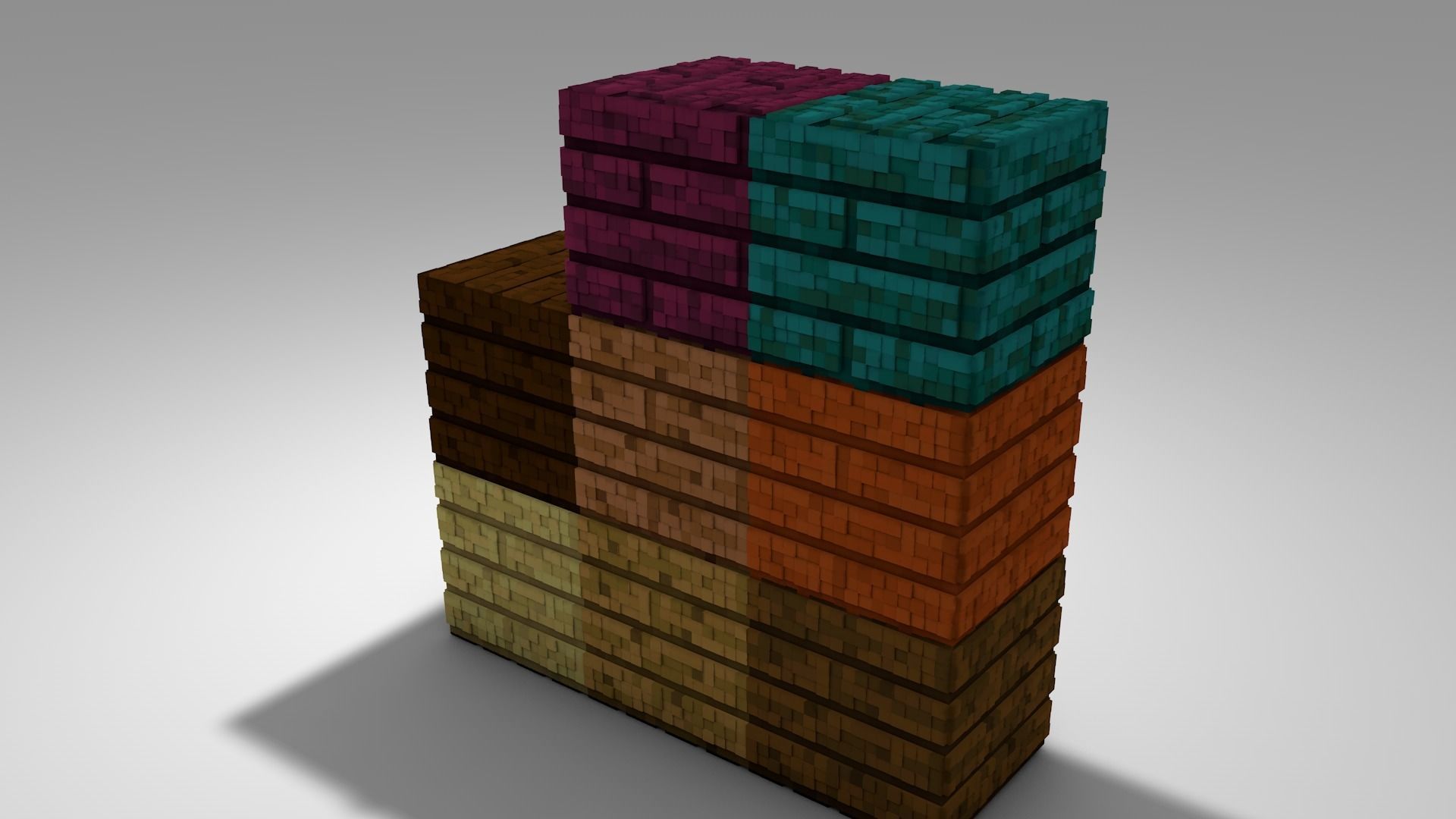 MInecrft bloks  Planks Low-poly 3D model_3