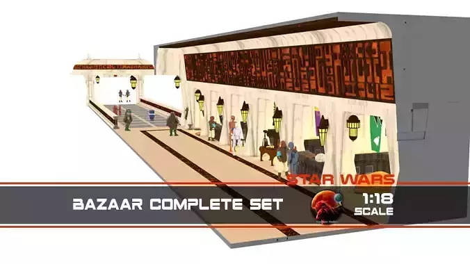Ralph McQuarries Bazaar  - Complete set - 1-18 scale 3D Model Collection