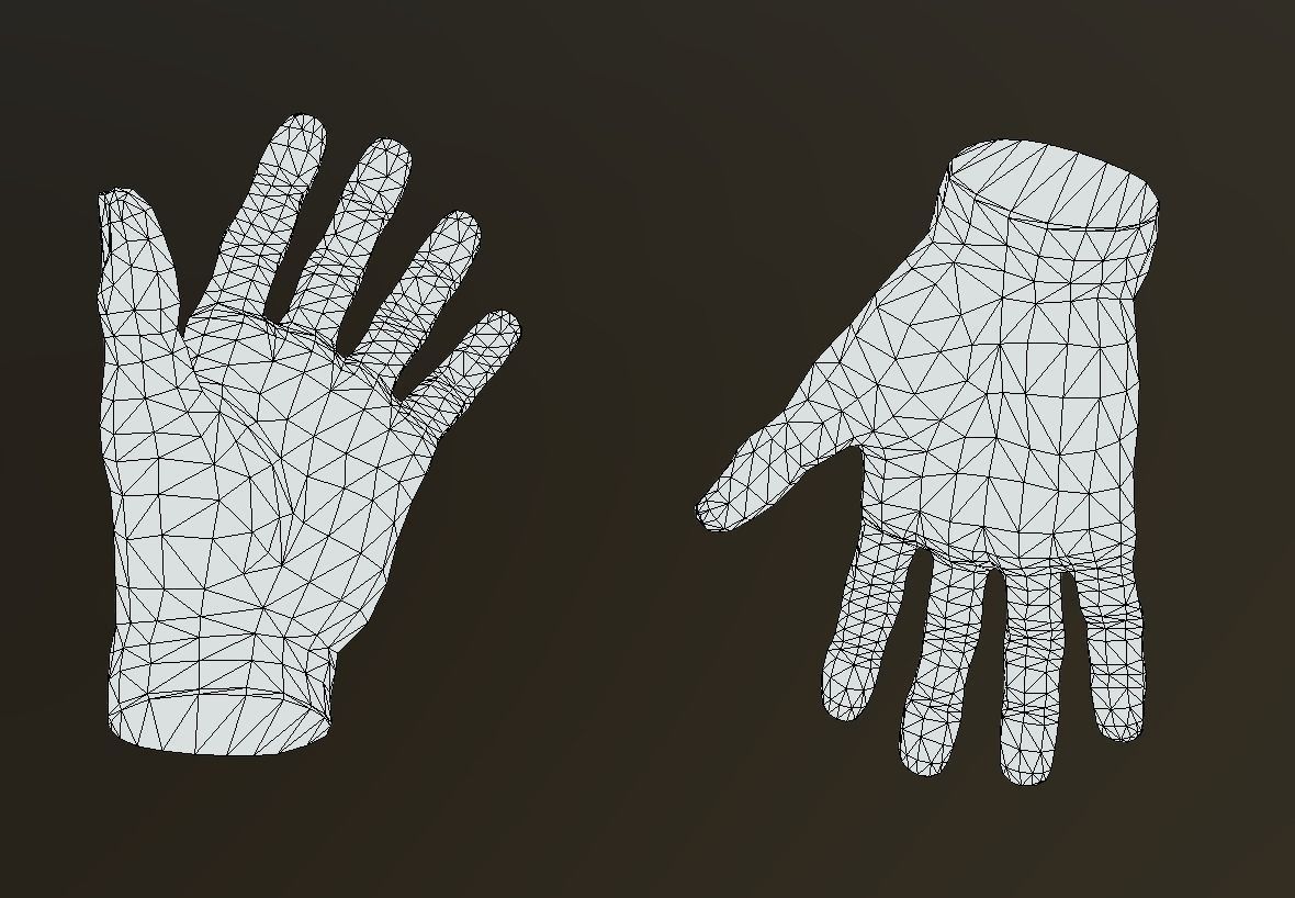 Hands set of different Low-poly 3D model_1