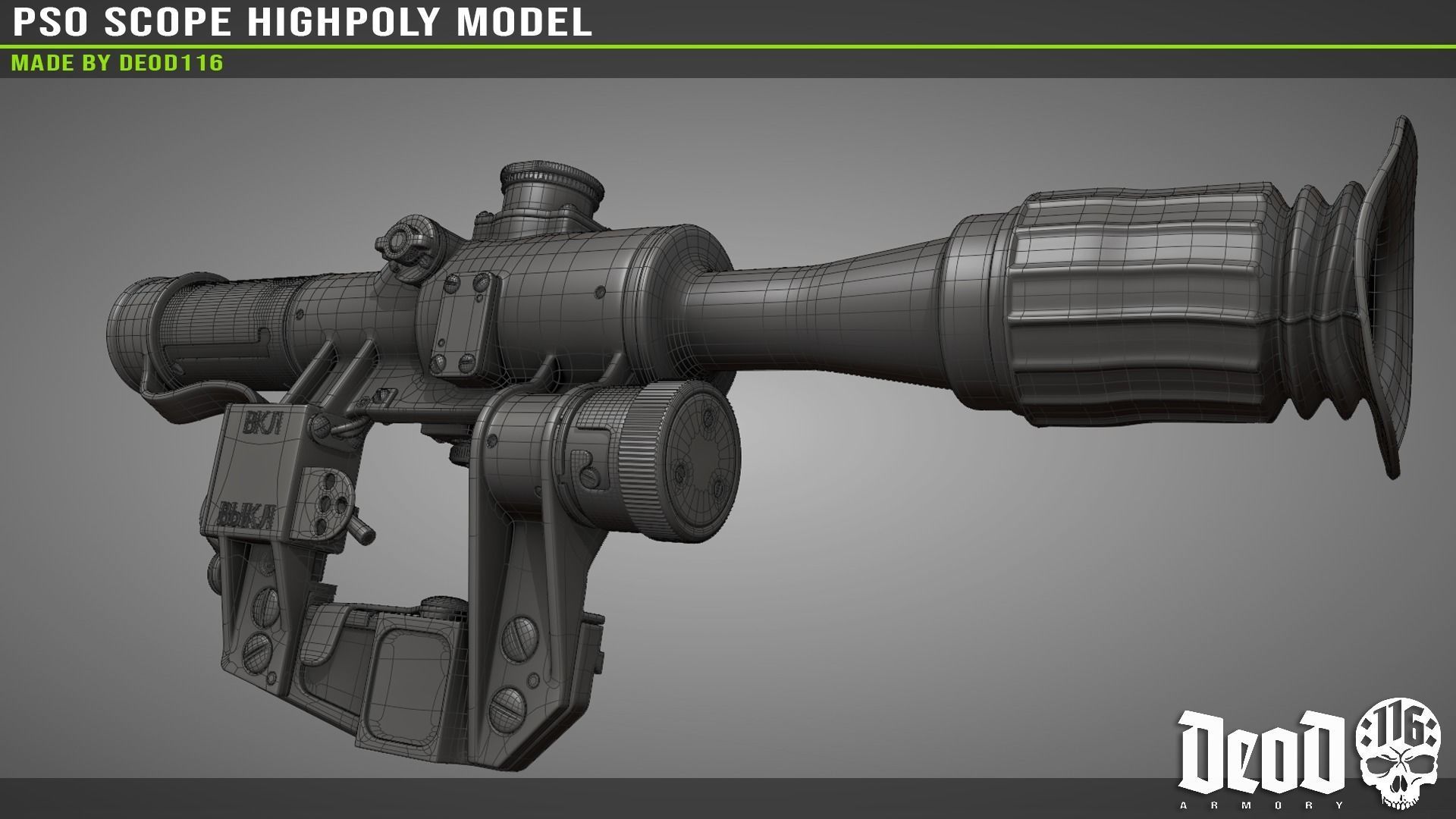 FREE SVD Highpoly scope  Free 3D model_3