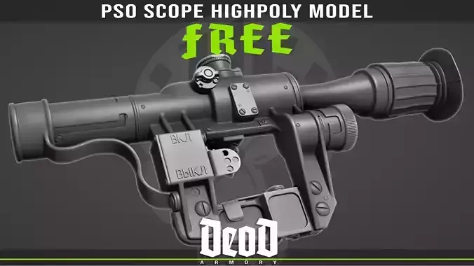 FREE SVD Highpoly scope  Free 3D model