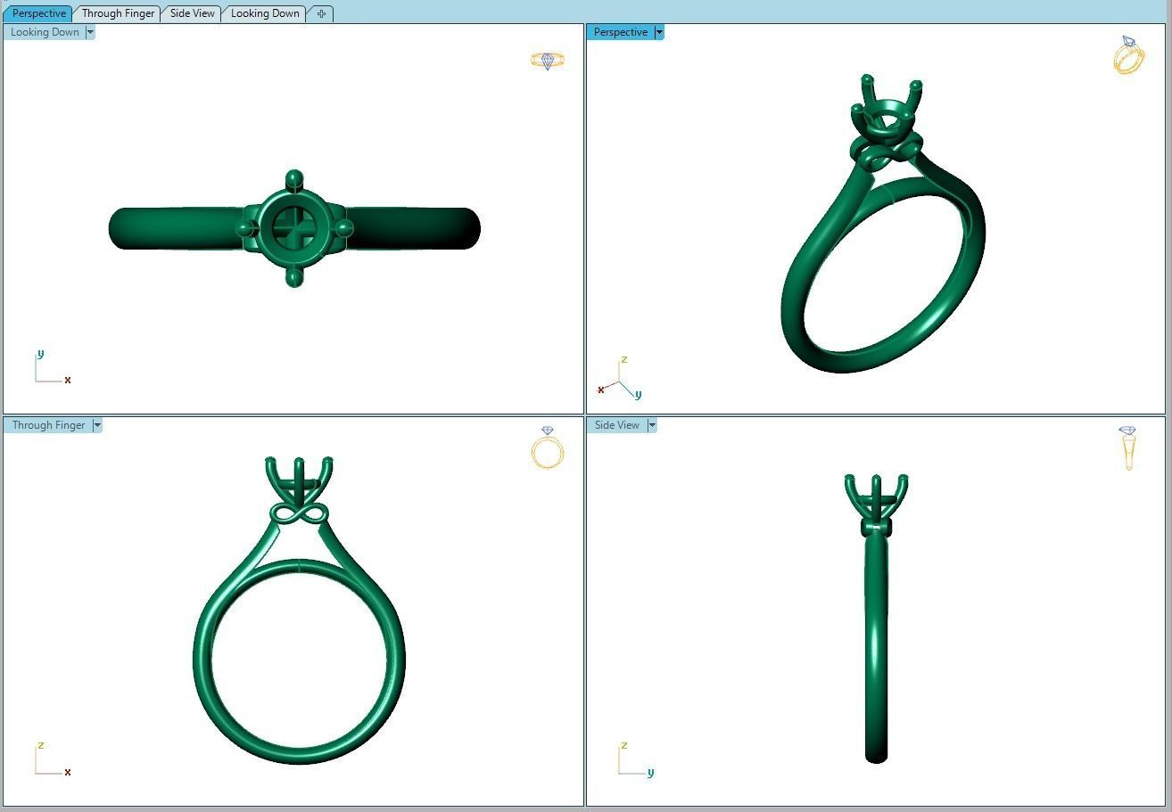 Ring085 diamond solitaire engagement ring gold 3D print model_8