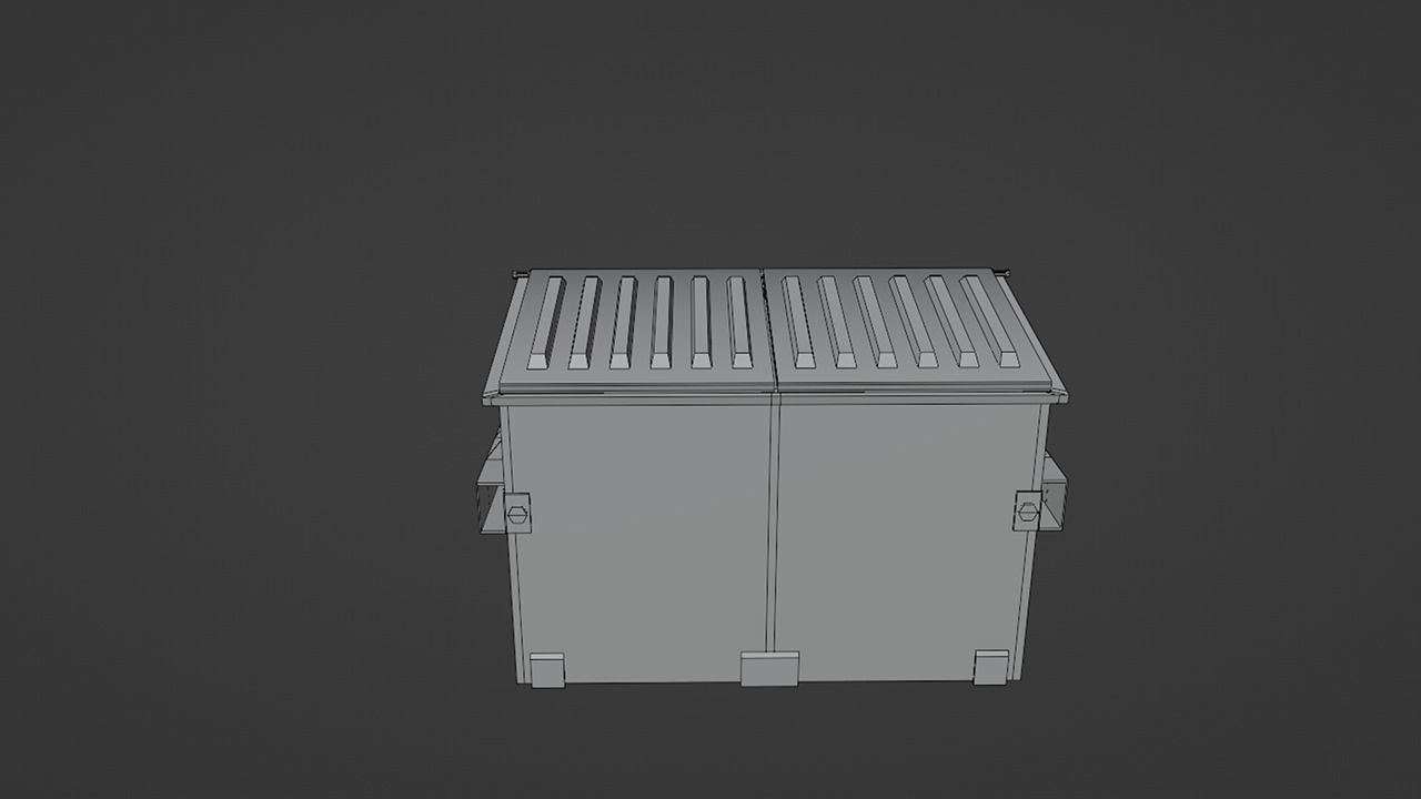 Recycling Dumpster Low-poly 3D model_12