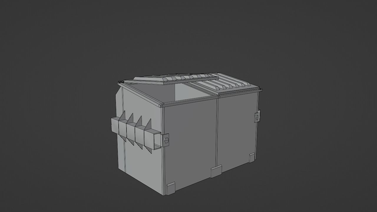 Recycling Dumpster Low-poly 3D model_11