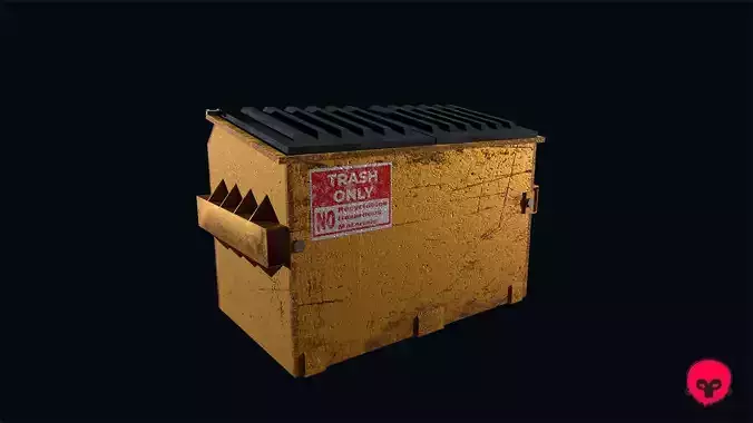 Recycling Dumpster Low-poly 3D model