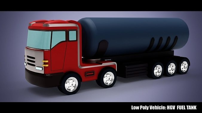 Low Poly Vehicle -  HGV Fuel Tank Low-poly 3D model