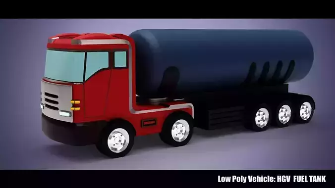 Low Poly Vehicle -  HGV Fuel Tank Low-poly 3D model